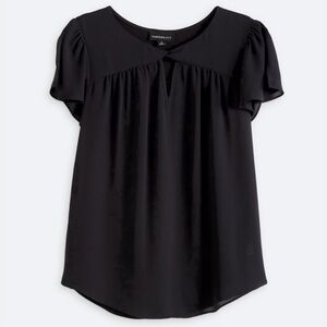 FORTUNE + IVY Key Hole Detail women’s Blouse Black size XL top stitch fix